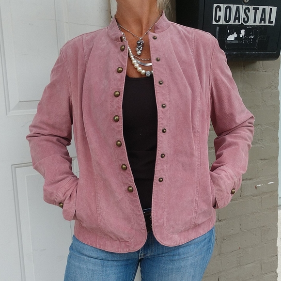 Live a Little Jackets & Blazers - Pink Suede leather jacket
